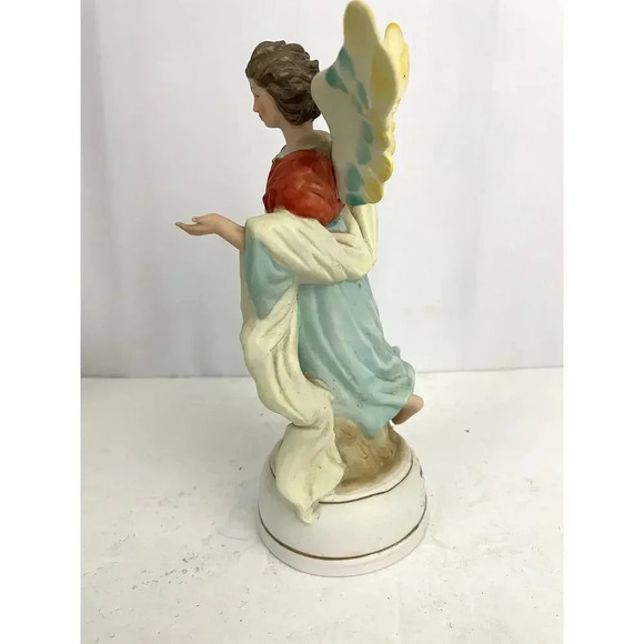 VTG Porcelain Angel Music Box Milano Porcelain Sculpture Figure 1982 Eda Mann - Picture 7 of 10
